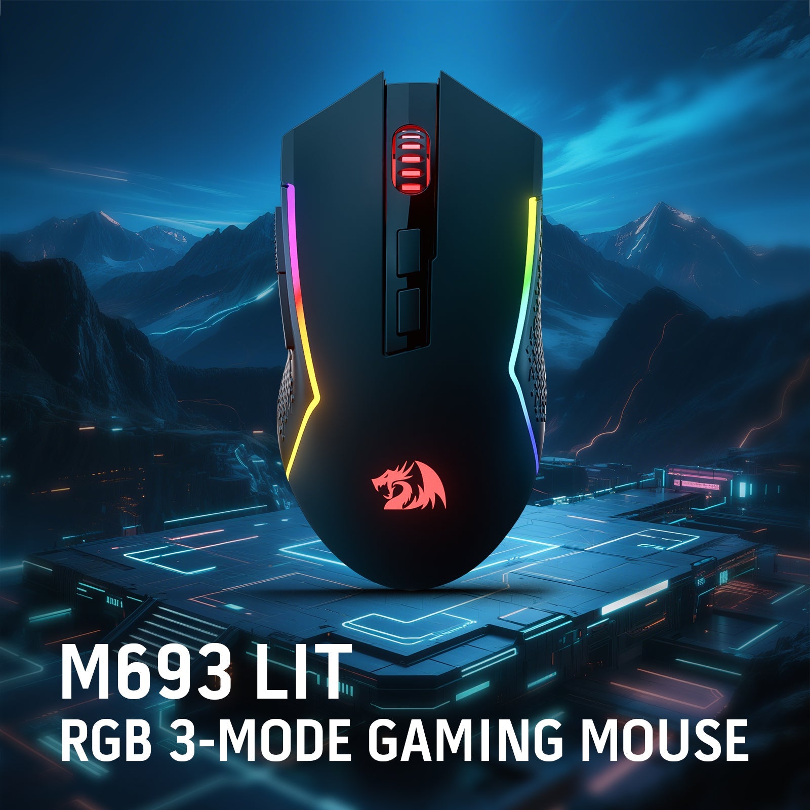 Tetikus Permainan Wayarles Redragon M693 RGB LIT