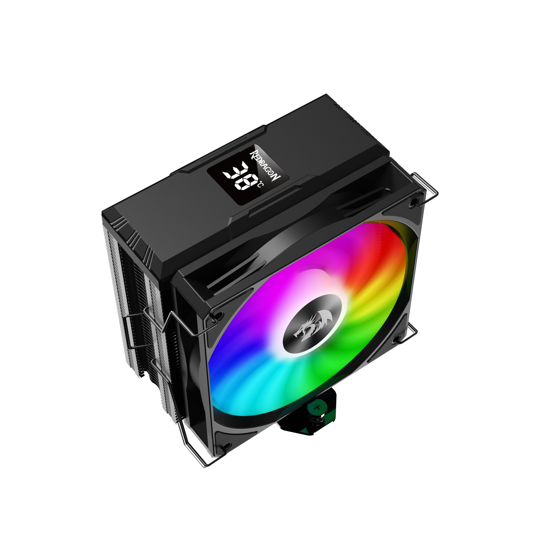 REDRAGON CC-1013 Penyejuk CPU Dengan Paparan Suhu Kipas RGB 12cm 4 Paip Haba