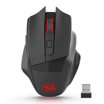 Redragon M653 MIG Mini Tetikus Tanpa Wayar Tetikus Optik 2.4G Tanpa Kable dengan Penerima Nano USB untuk Pejabat & Permainan, 5 DPI Boleh Laras, 6 Butang Tetikus Optik untuk PC Desktop, Macbook, Notebook, PC, Laptop, Komputer