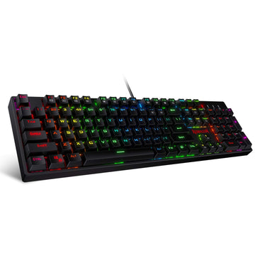 Redragon K582-BA USB Papan Kekunci Permainan Mekanikal QWERTY & Kombo Tetikus Permainan M711 Cobra, 10.000 DPI, 7 Butang Boleh Atur Cara, Papan Kekunci Berlampu RGB, Hitam