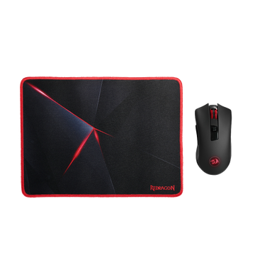 Set Tetikus dan Pad Tetikus Permainan Wayarles Redragon M652-BA, Tetikus Optik Wayarles 2.4G dengan 2400 DPI dan Kombo Pad Tetikus untuk Notebook, PC, Komputer Riba, Komputer, MacBook