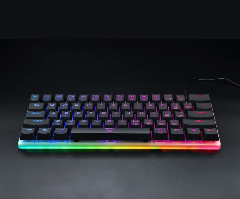 Papan Kekunci Permainan Mekanikal Gergasi Redragon K605 Alien, 61 Kekunci Sangat Besar & Suis Biru Outemu, Papan Kekunci NKRO Anti-Ghosting Bebas Konflik Kekunci Penuh Type-C Berwayar Ergonomik Lampu Latar LED RGB