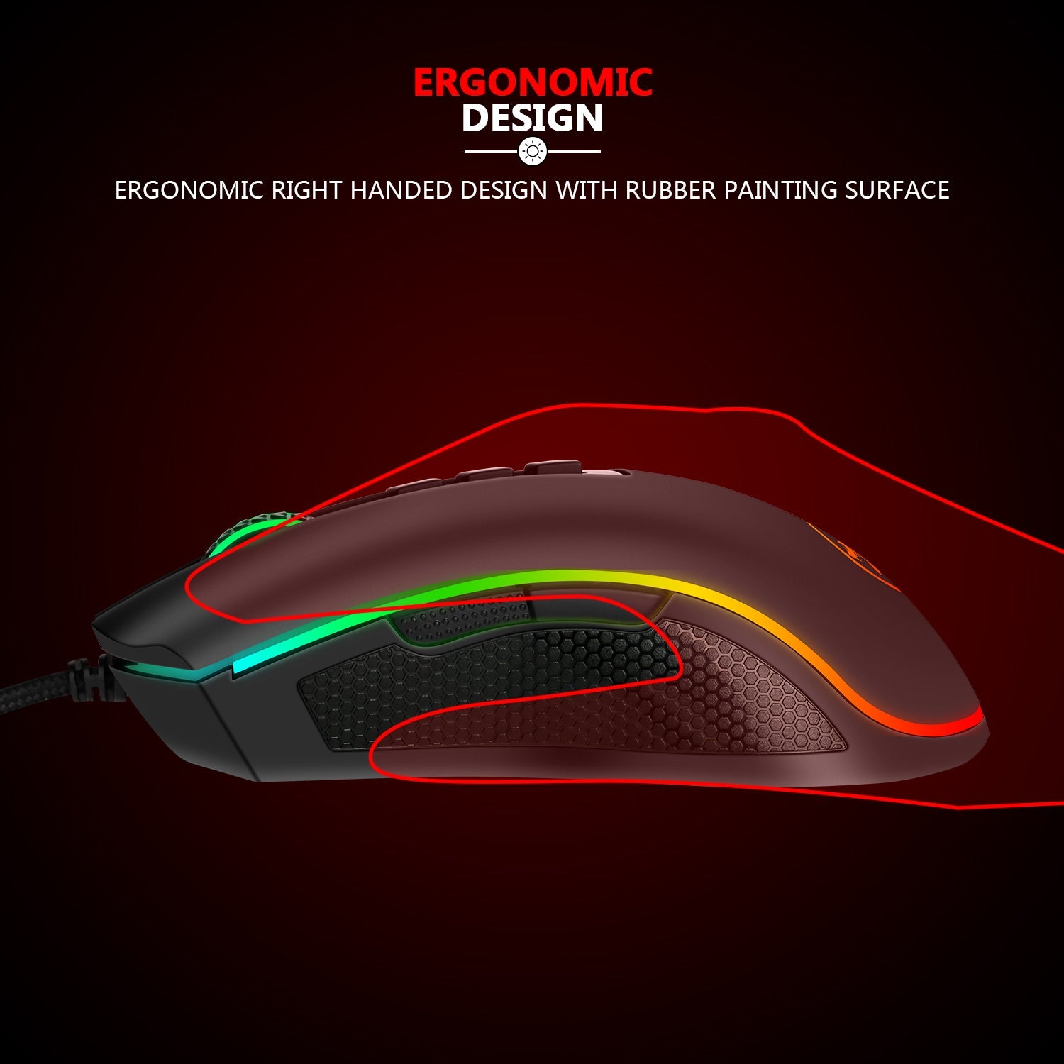 Redragon COBRA M711-FPS Penderia sempurna, Suis Optikal LK, Tetikus Permainan 24000DPI, Lampu belakang RGB 16.8 Juta