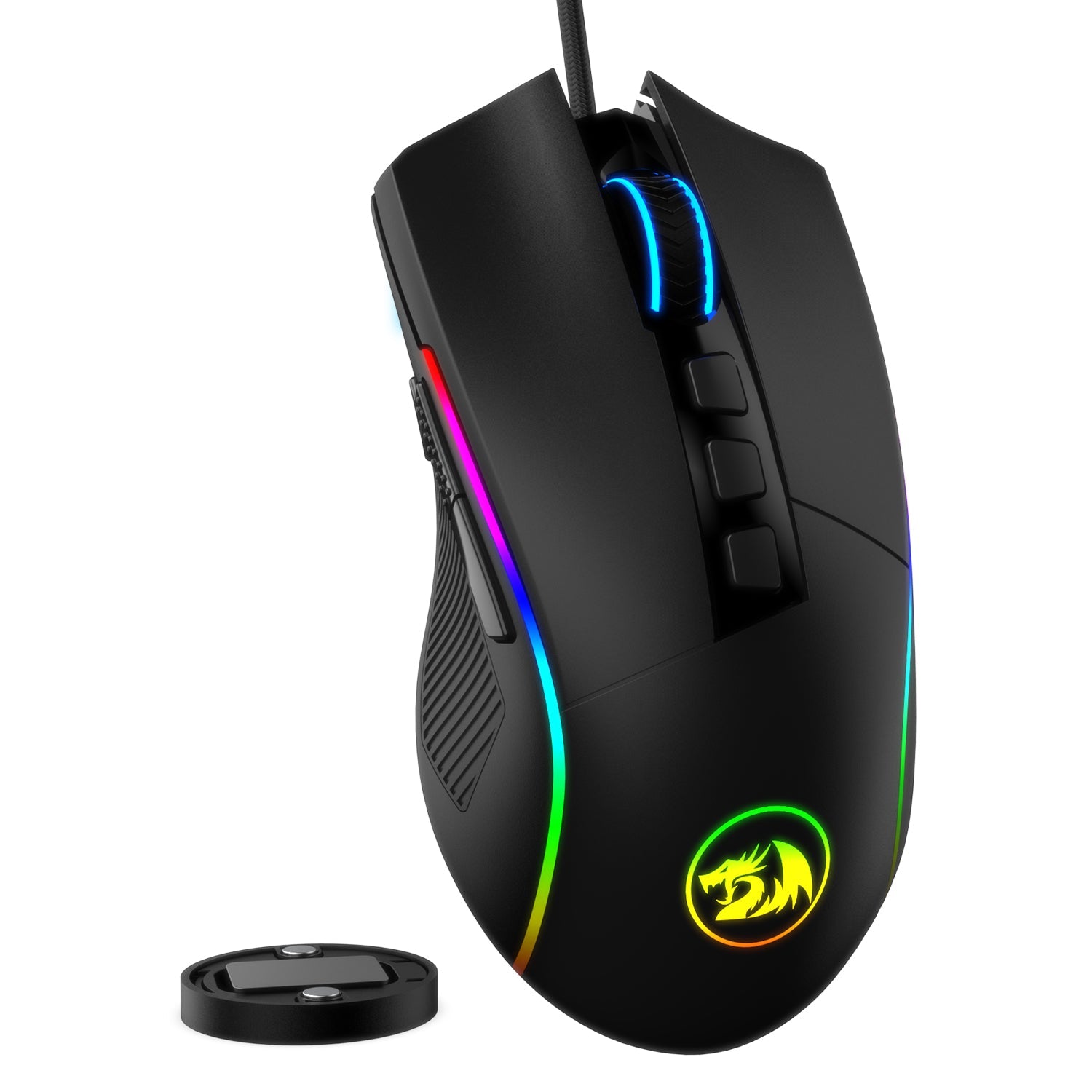 Tetikus Permainan Redragon M721-Pro Lonewolf2, Tetikus Berwayar Lampu RGB, 10 Butang Boleh Atur Cara, 32,000 DPI Boleh Laras, Cengkaman Selesa Tetikus Permainan Komputer PC Optik Ergonomik dengan Butang Tembakan