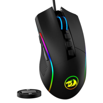 Tetikus Permainan Redragon M721-Pro Lonewolf2, Tetikus Berwayar Lampu RGB, 10 Butang Boleh Atur Cara, 32,000 DPI Boleh Laras, Cengkaman Selesa Tetikus Permainan Komputer PC Optik Ergonomik dengan Butang Tembakan