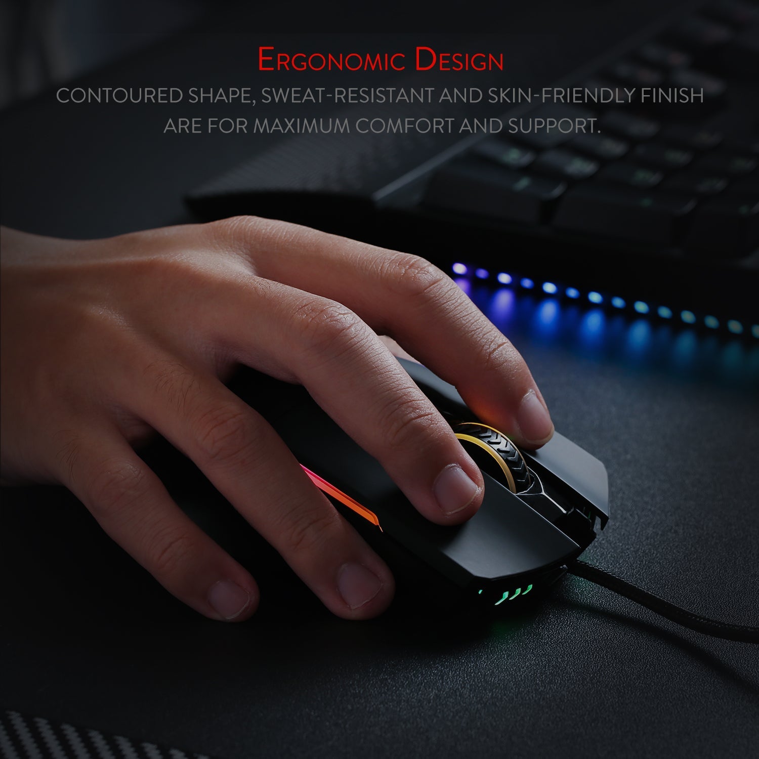 Tetikus Permainan Redragon M721-Pro Lonewolf2, Tetikus Berwayar Lampu RGB, 10 Butang Boleh Atur Cara, 32,000 DPI Boleh Laras, Cengkaman Selesa Tetikus Permainan Komputer PC Optik Ergonomik dengan Butang Tembakan