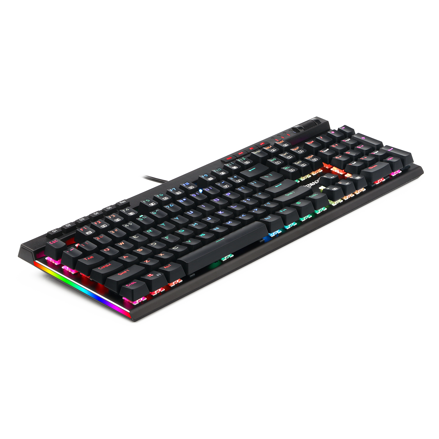Papan Kekunci Permainan Mekanikal Lampu Latar RGB Redragon K580-PRO 104 Kekunci Anti-ghosting dengan Kekunci Makro & Kawalan Media Khusus, Rakaman Makro Onboard (Suis Perang Optik)