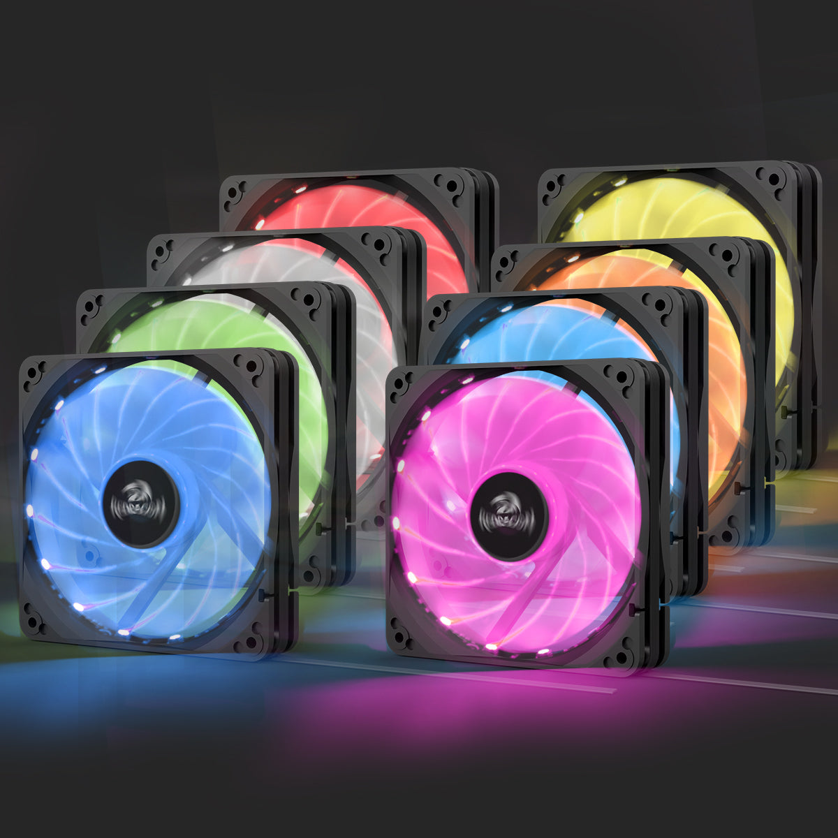 Redragon GC-F006 Kipas Penyejuk PC Sarung Komputer 120mm, Kipas LED Warna Boleh Laras RGB LED Aliran Udara Tinggi Senyap, Penyejuk CPU dan Radiator (3 Pek)