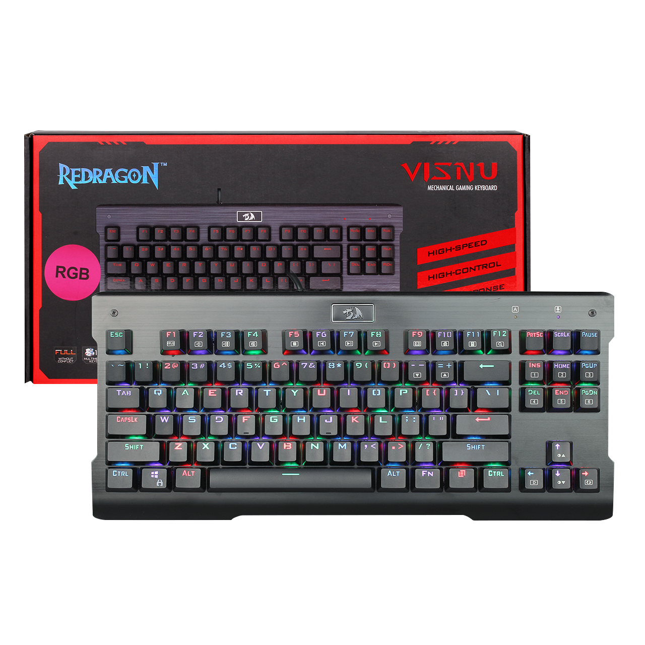 Papan Kekunci Permainan Mekanikal Redragon K561 RGB 87 Kekunci