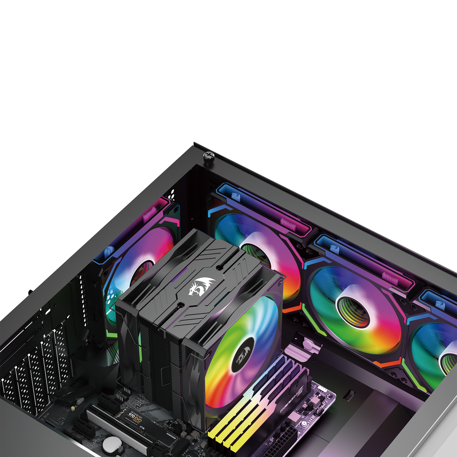 Kipas Penyejuk PC Rantai Daisy GC-F012 12cm ARGB