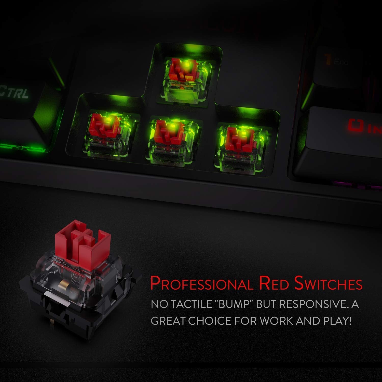 Redragon K582-BA USB Papan Kekunci Permainan Mekanikal QWERTY & Kombo Tetikus Permainan M711 Cobra, 10.000 DPI, 7 Butang Boleh Atur Cara, Papan Kekunci Berlampu RGB, Hitam