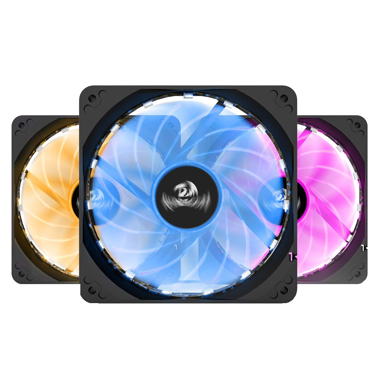 Redragon GC-F006 Kipas Penyejuk PC Sarung Komputer 120mm, Kipas LED Warna Boleh Laras RGB LED Aliran Udara Tinggi Senyap, Penyejuk CPU dan Radiator (3 Pek)