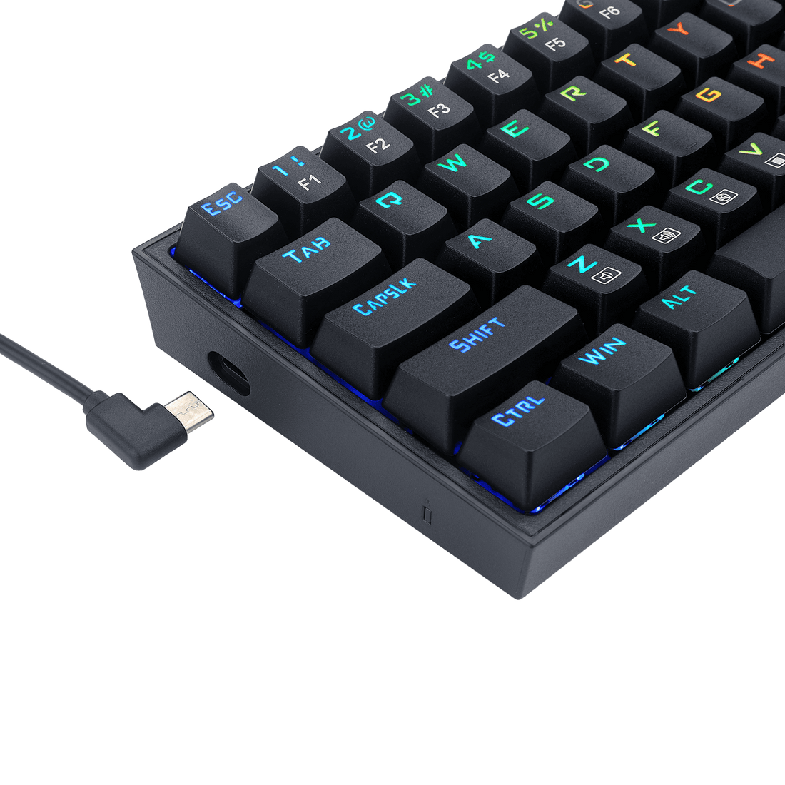 Papan Kekunci Permainan RGB Berwayar Redragon K631 Castor 65%, Papan Kekunci Mekanikal Padat Boleh Tukar Panas 68 Kekunci dengan Soket Tukar Panas 100%, PCB Lekap Plat Mod Bebas & Kekunci Anak Panah Khusus, Suis Linear Merah Senyap