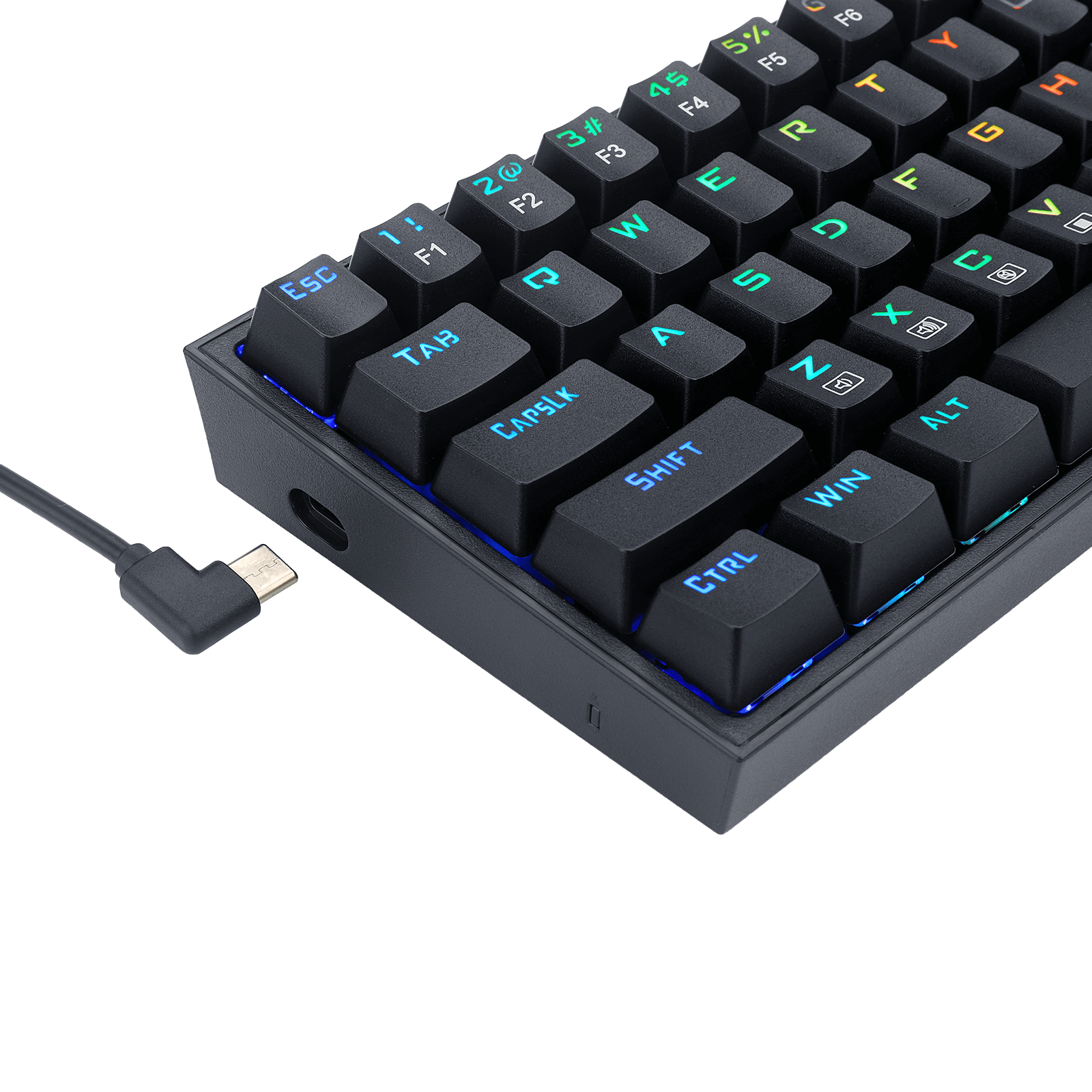 Papan Kekunci Permainan RGB Berwayar Redragon K631 Castor 65%, Papan Kekunci Mekanikal Padat Boleh Tukar Panas 68 Kekunci dengan Soket Tukar Panas 100%, PCB Lekap Plat Mod Bebas & Kekunci Anak Panah Khusus, Suis Linear Merah Senyap