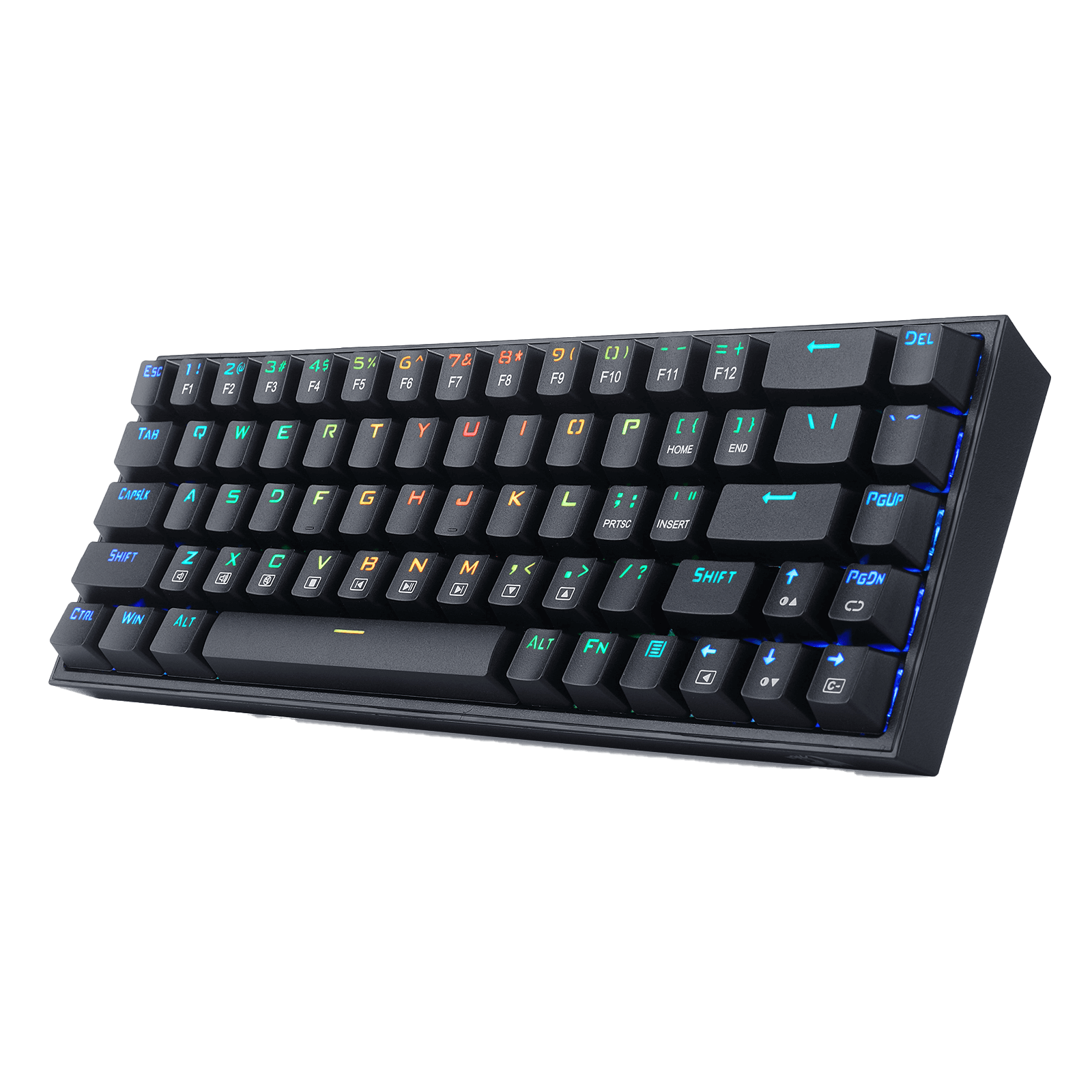 Papan Kekunci Permainan RGB Berwayar Redragon K631 Castor 65%, Papan Kekunci Mekanikal Padat Boleh Tukar Panas 68 Kekunci dengan Soket Tukar Panas 100%, PCB Lekap Plat Mod Bebas & Kekunci Anak Panah Khusus, Suis Linear Merah Senyap