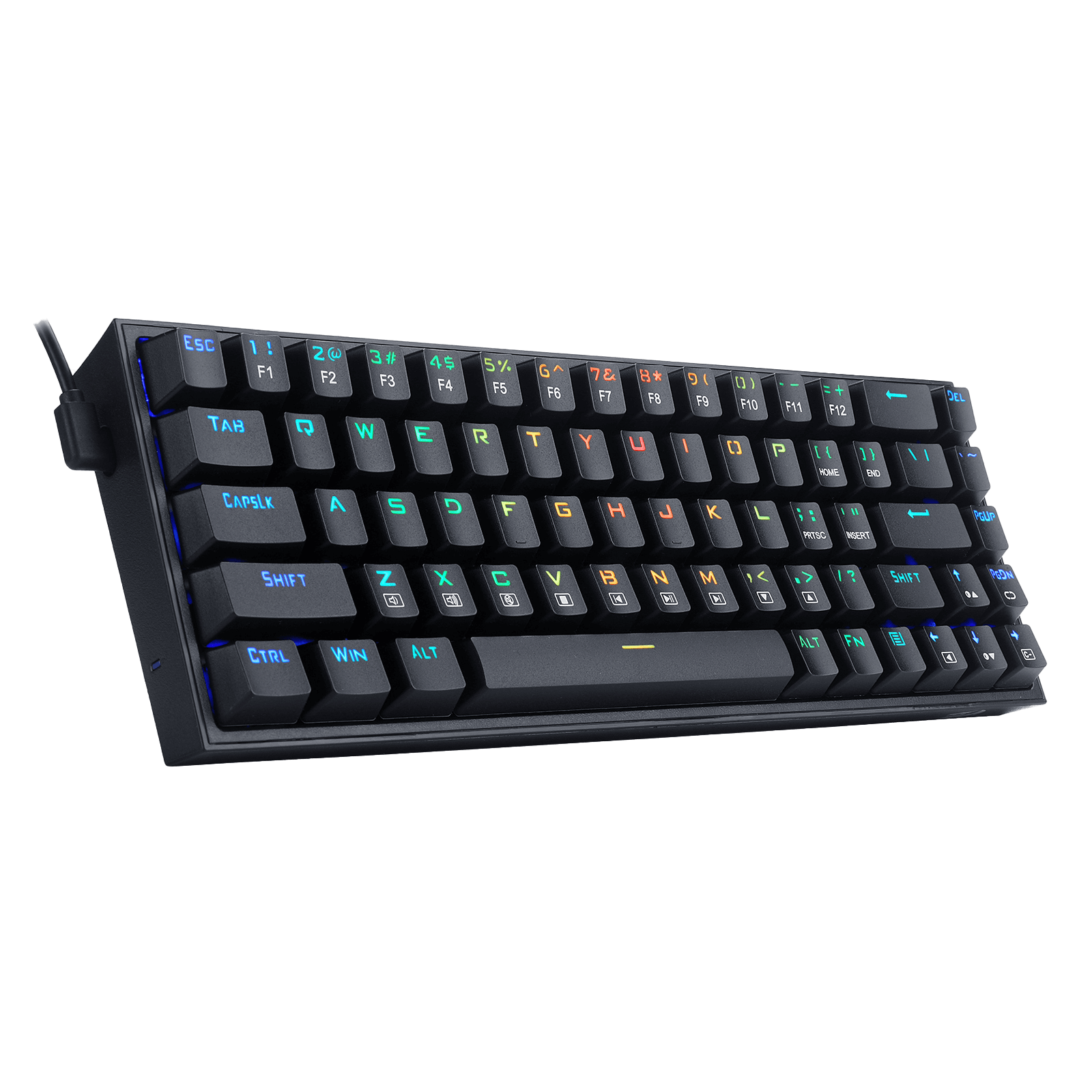 Papan Kekunci Permainan RGB Berwayar Redragon K631 Castor 65%, Papan Kekunci Mekanikal Padat Boleh Tukar Panas 68 Kekunci dengan Soket Tukar Panas 100%, PCB Lekap Plat Mod Bebas & Kekunci Anak Panah Khusus, Suis Linear Merah Senyap