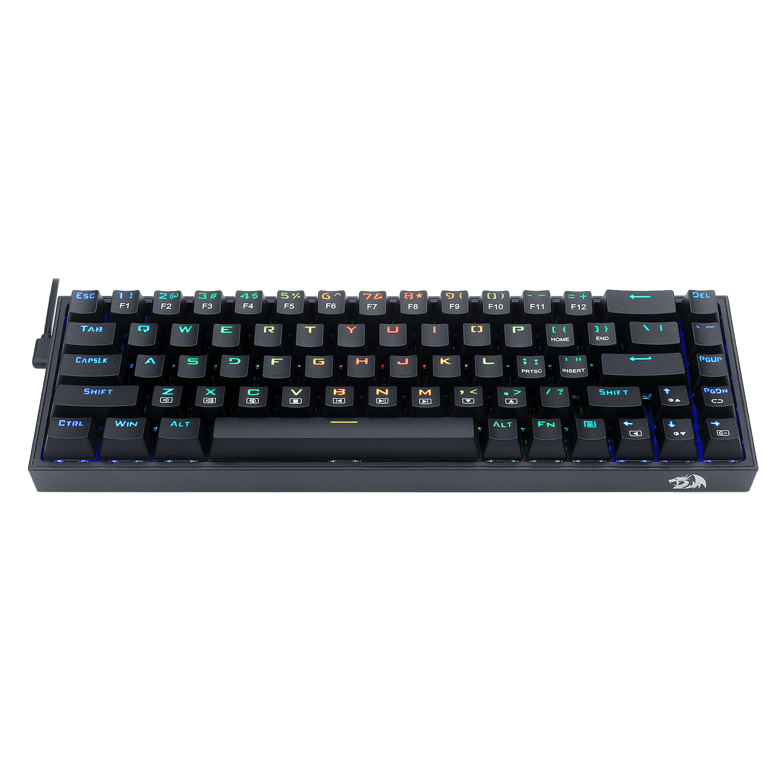 Papan Kekunci Permainan RGB Berwayar Redragon K631 Castor 65%, Papan Kekunci Mekanikal Padat Boleh Tukar Panas 68 Kekunci dengan Soket Tukar Panas 100%, PCB Lekap Plat Mod Bebas & Kekunci Anak Panah Khusus, Suis Linear Merah Senyap