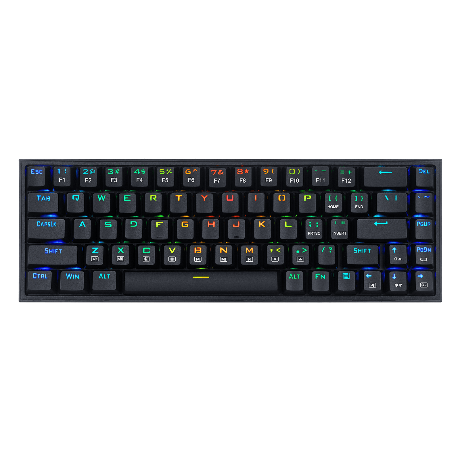 Papan Kekunci Permainan RGB Berwayar Redragon K631 Castor 65%, Papan Kekunci Mekanikal Padat Boleh Tukar Panas 68 Kekunci dengan Soket Tukar Panas 100%, PCB Lekap Plat Mod Bebas & Kekunci Anak Panah Khusus, Suis Linear Merah Senyap