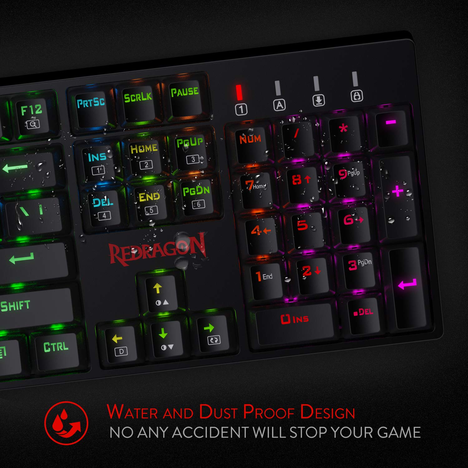 Redragon K582-BA USB Papan Kekunci Permainan Mekanikal QWERTY & Kombo Tetikus Permainan M711 Cobra, 10.000 DPI, 7 Butang Boleh Atur Cara, Papan Kekunci Berlampu RGB, Hitam