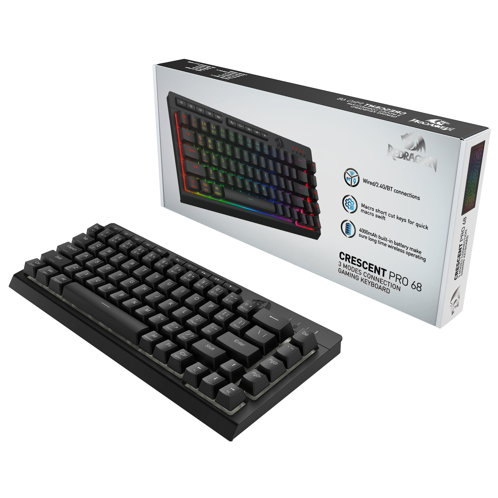 Papan Kekunci Gaming Membran Sambungan 3 Mod CRESCENT 68 PRO K519RGB-PRO