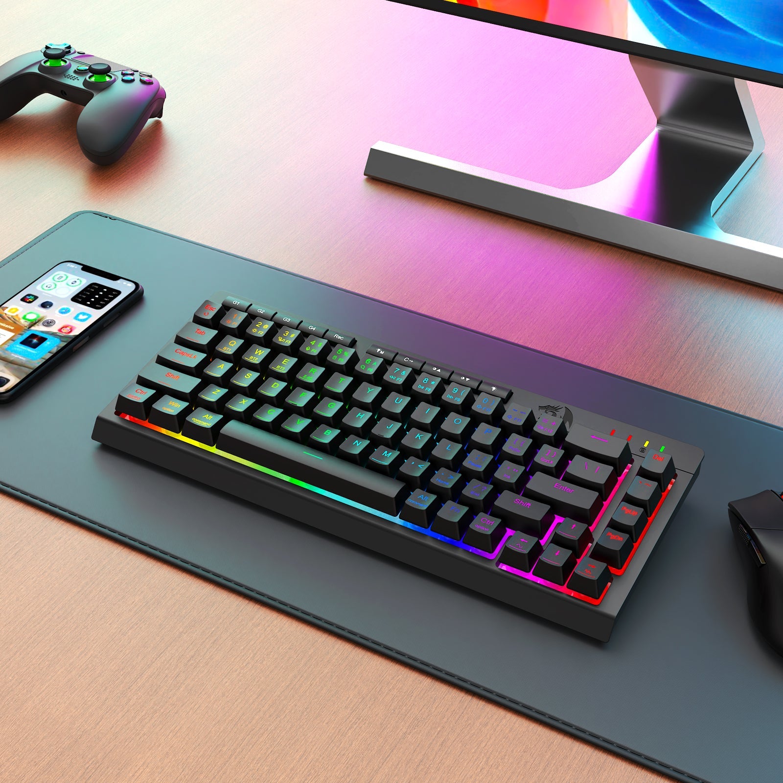 Papan Kekunci Gaming Membran Sambungan 3 Mod CRESCENT 68 PRO K519RGB-PRO