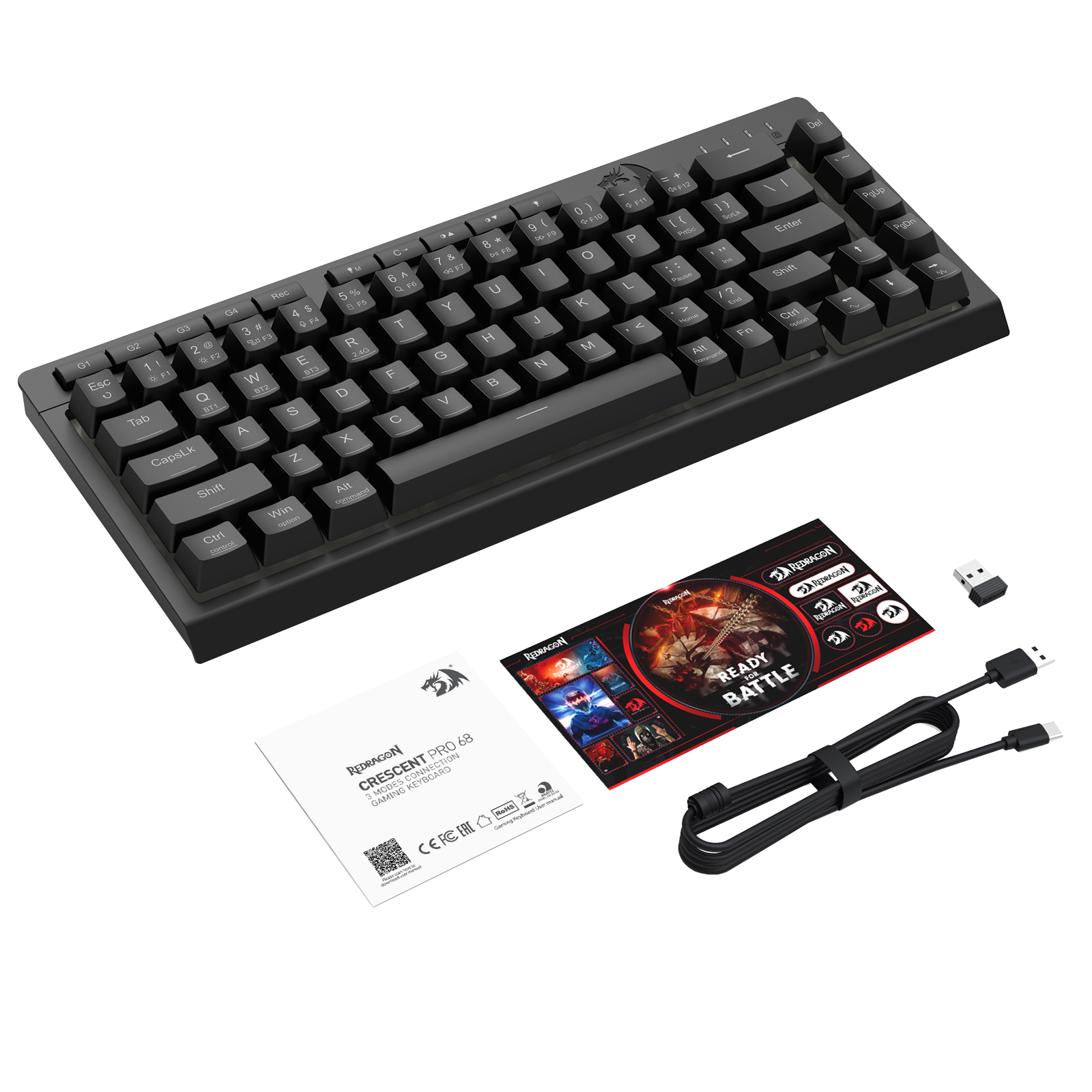 Papan Kekunci Gaming Membran Sambungan 3 Mod CRESCENT 68 PRO K519RGB-PRO