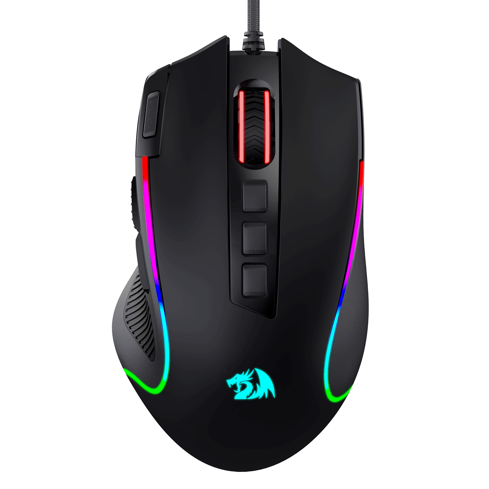 Tetikus Permainan RGB Predator Redragon M612, Tetikus Optik Berkabel 8000 DPI dengan 11 Butang Boleh Atur Cara & 5 Mod Berlampu Latar, Perisian Menyokong Butang Tembakan Pantas DIY