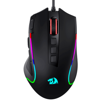Tetikus Permainan RGB Predator Redragon M612, Tetikus Optik Berkabel 8000 DPI dengan 11 Butang Boleh Atur Cara & 5 Mod Berlampu Latar, Perisian Menyokong Butang Tembakan Pantas DIY