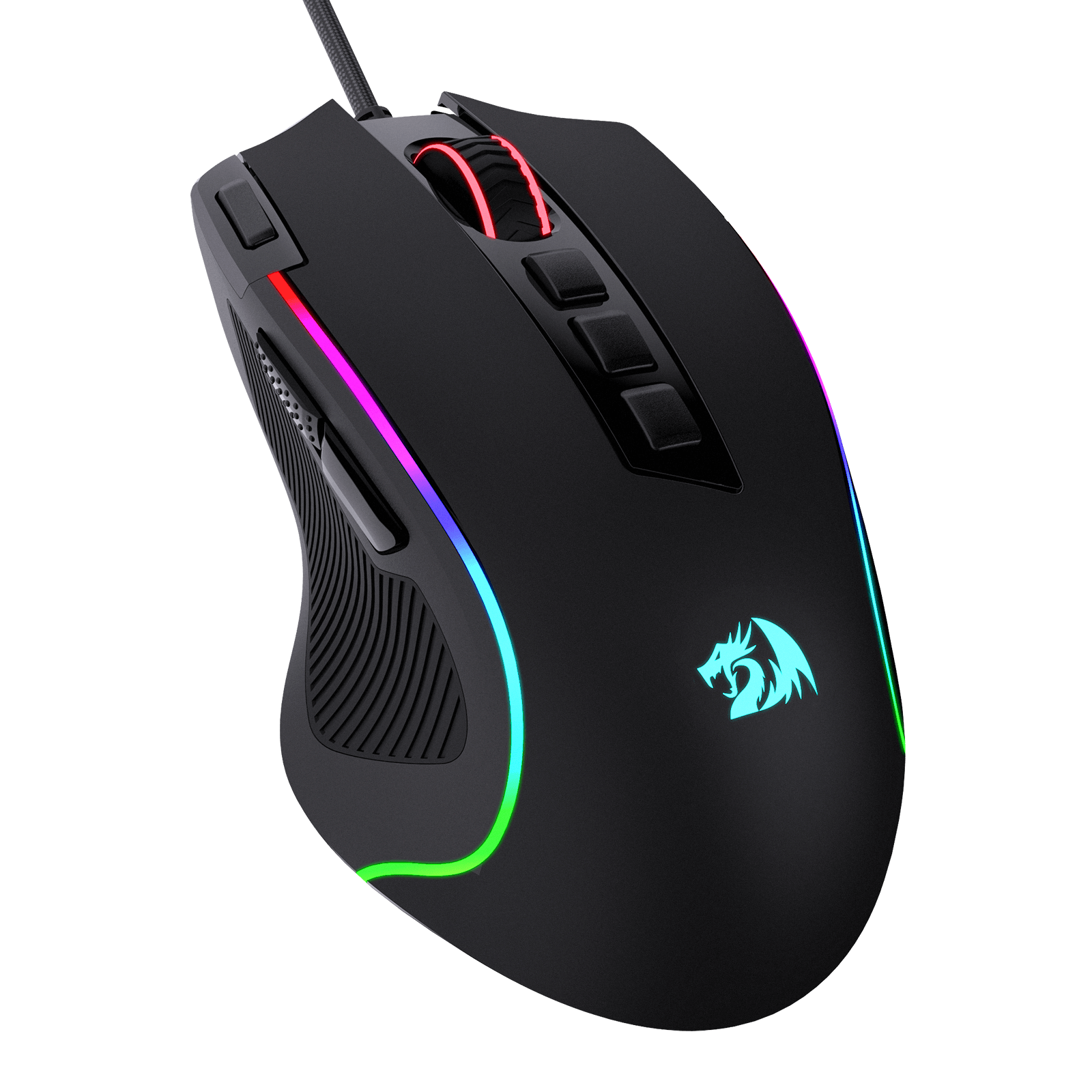 Tetikus Permainan RGB Predator Redragon M612, Tetikus Optik Berkabel 8000 DPI dengan 11 Butang Boleh Atur Cara & 5 Mod Berlampu Latar, Perisian Menyokong Butang Tembakan Pantas DIY