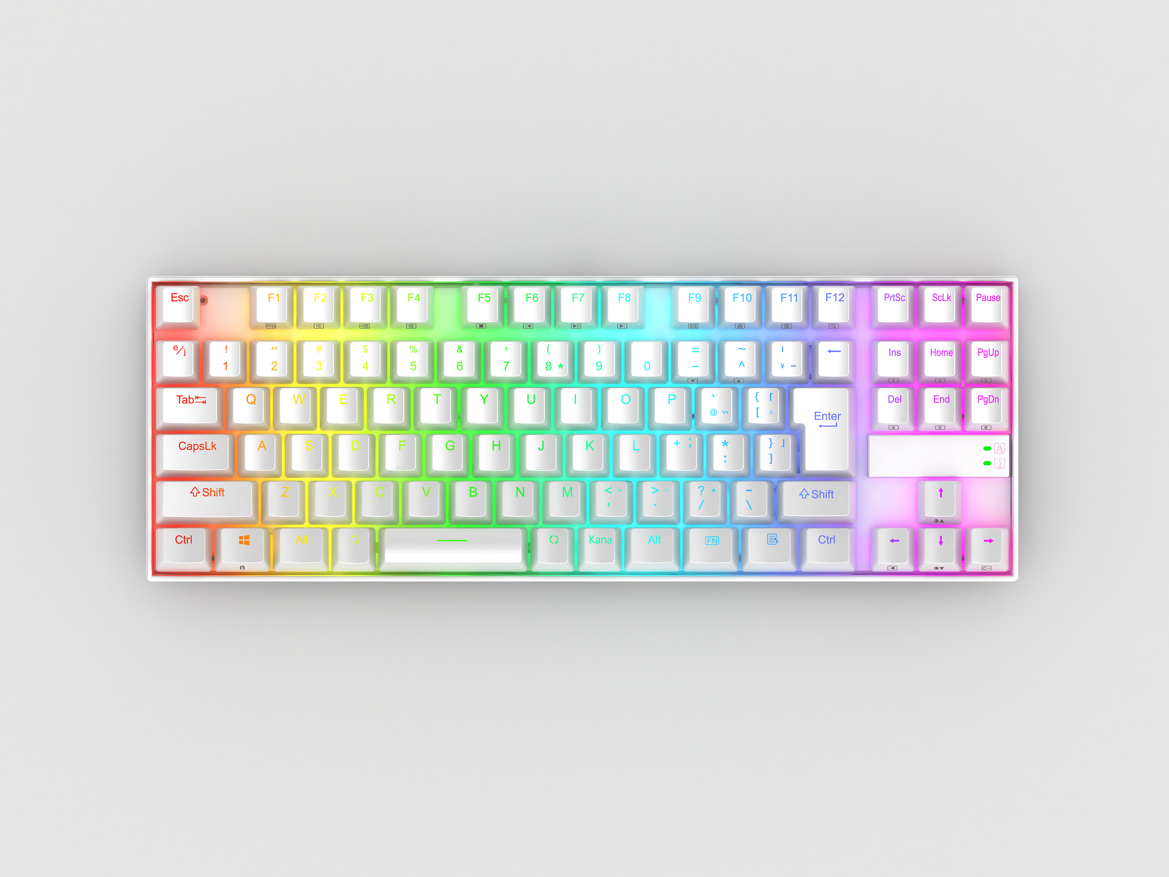 PAPAN KEKUNCI PERMAINAN MEKANIKAL Redragon K552W-RGB-JPTI susun atur Jepun, Putih