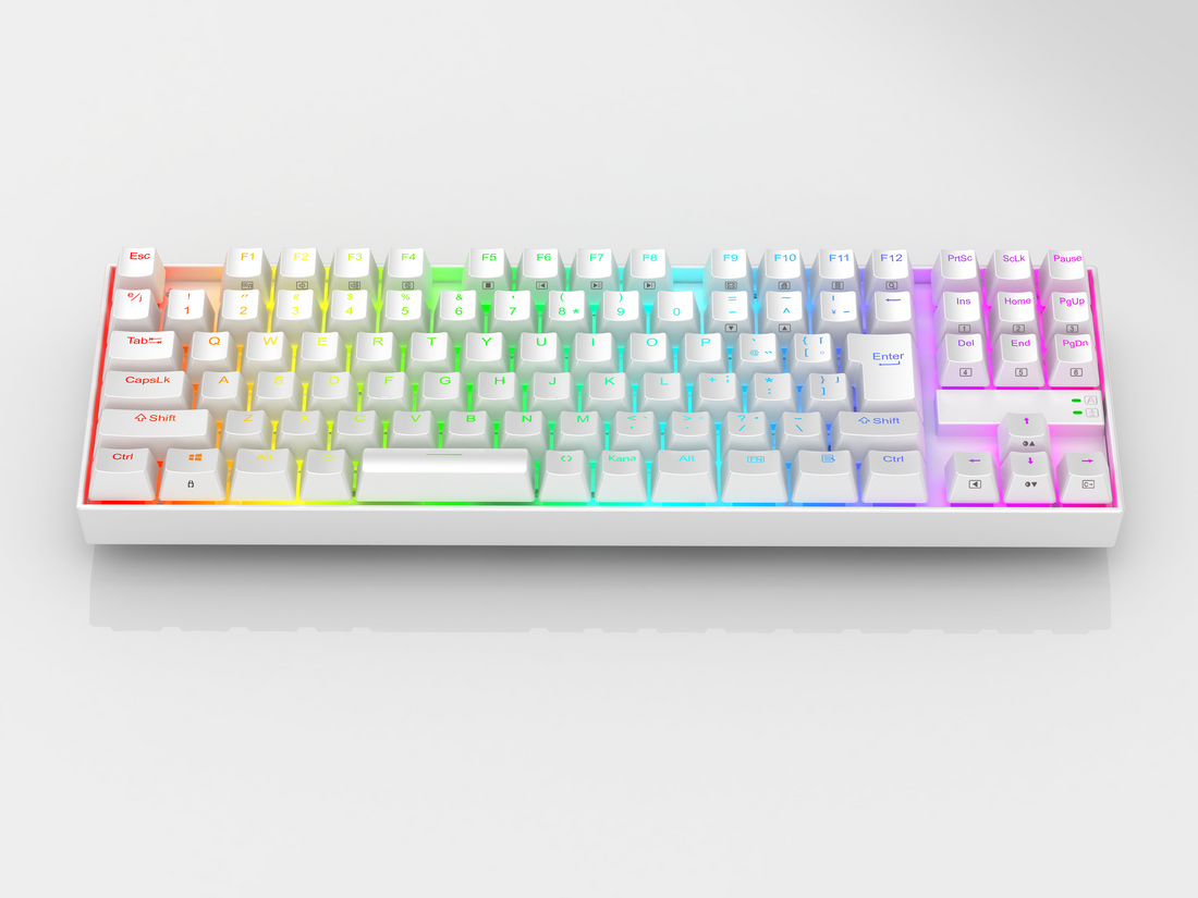 PAPAN KEKUNCI PERMAINAN MEKANIKAL Redragon K552W-RGB-JPTI susun atur Jepun, Putih