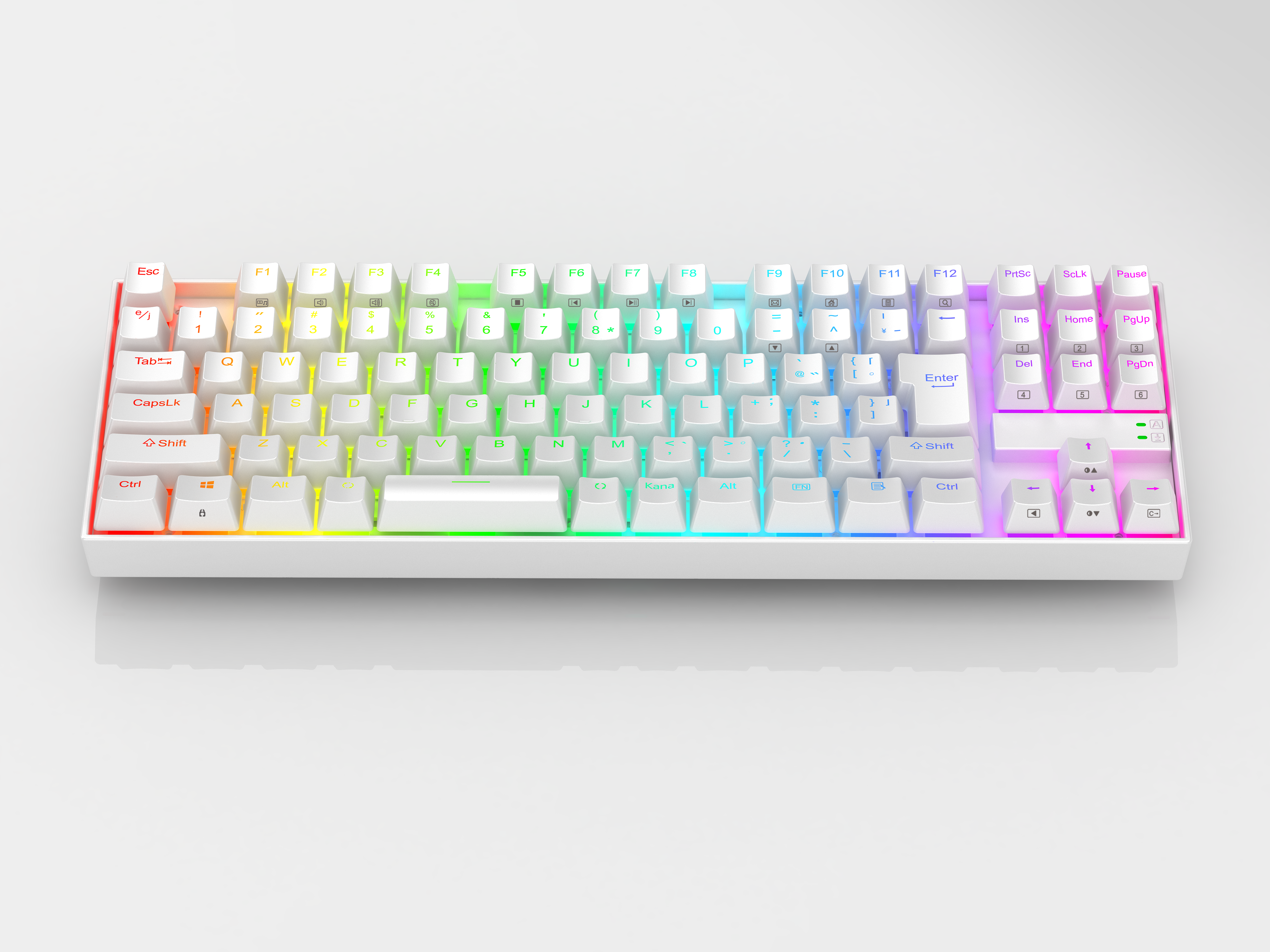 PAPAN KEKUNCI PERMAINAN MEKANIKAL Redragon K552W-RGB-JPTI susun atur Jepun, Putih