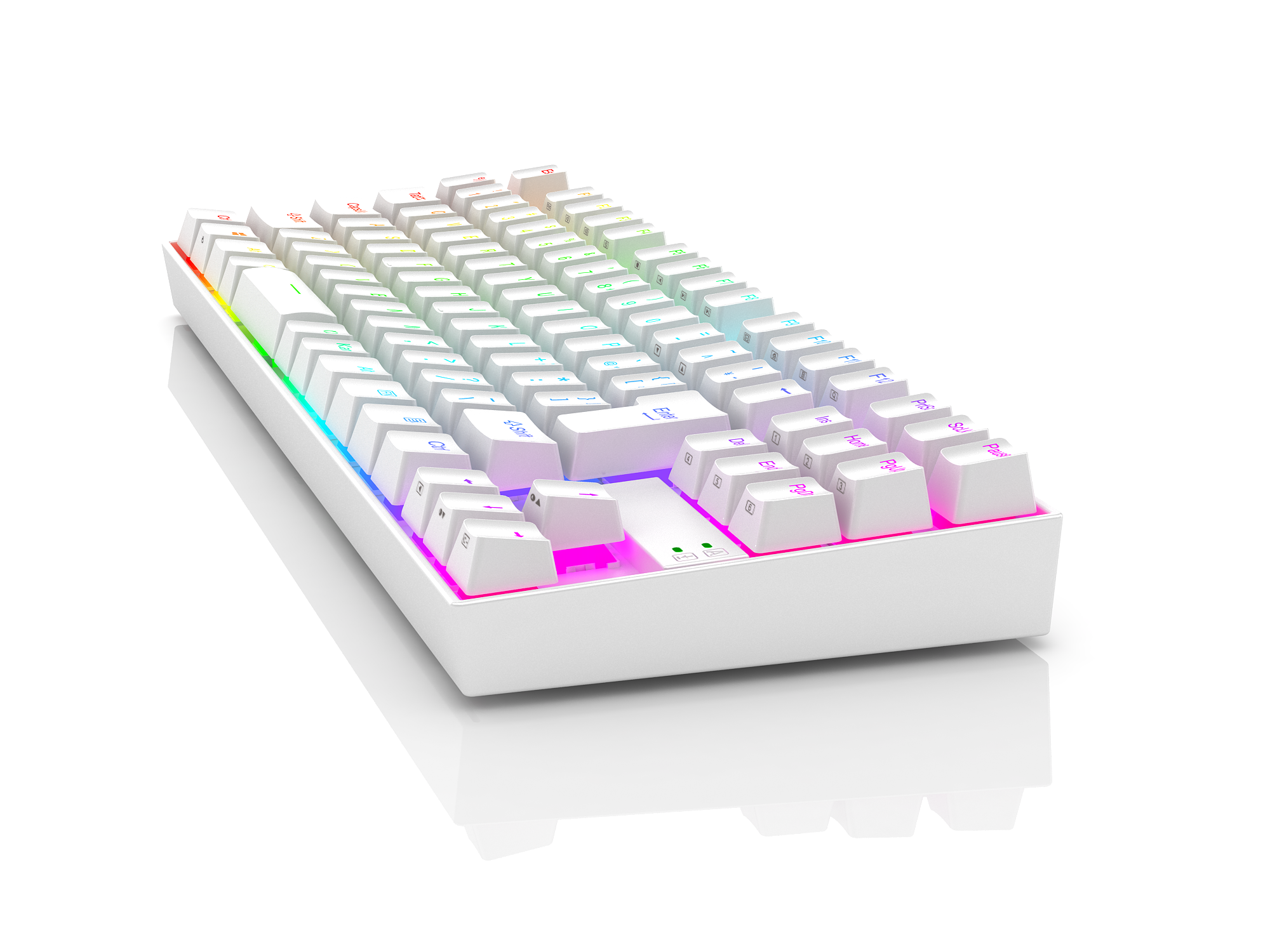 PAPAN KEKUNCI PERMAINAN MEKANIKAL Redragon K552W-RGB-JPTI susun atur Jepun, Putih