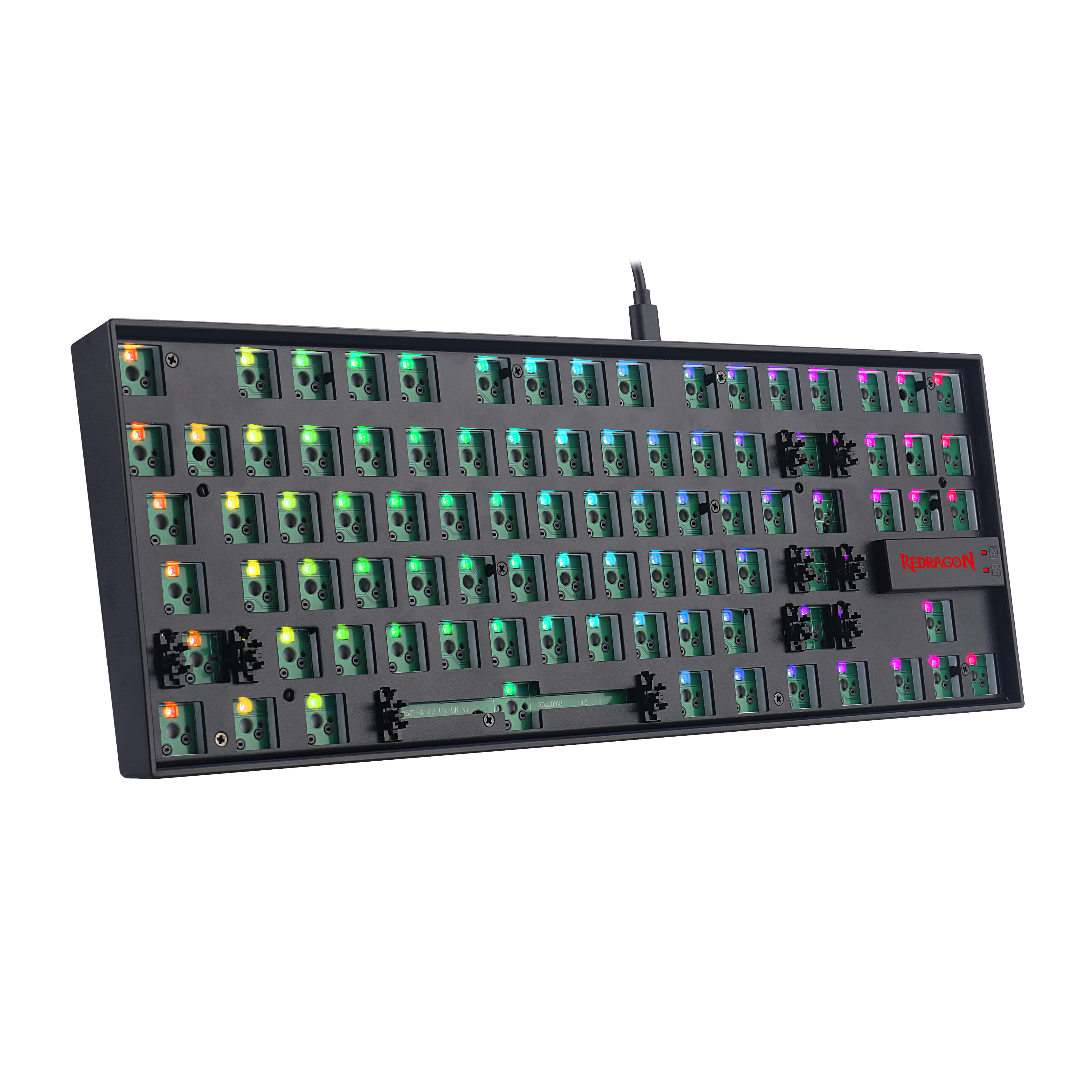 Papan Kekunci Permainan Mekanikal Lampu Latar RGB DIY Barebone Redragon BBK552