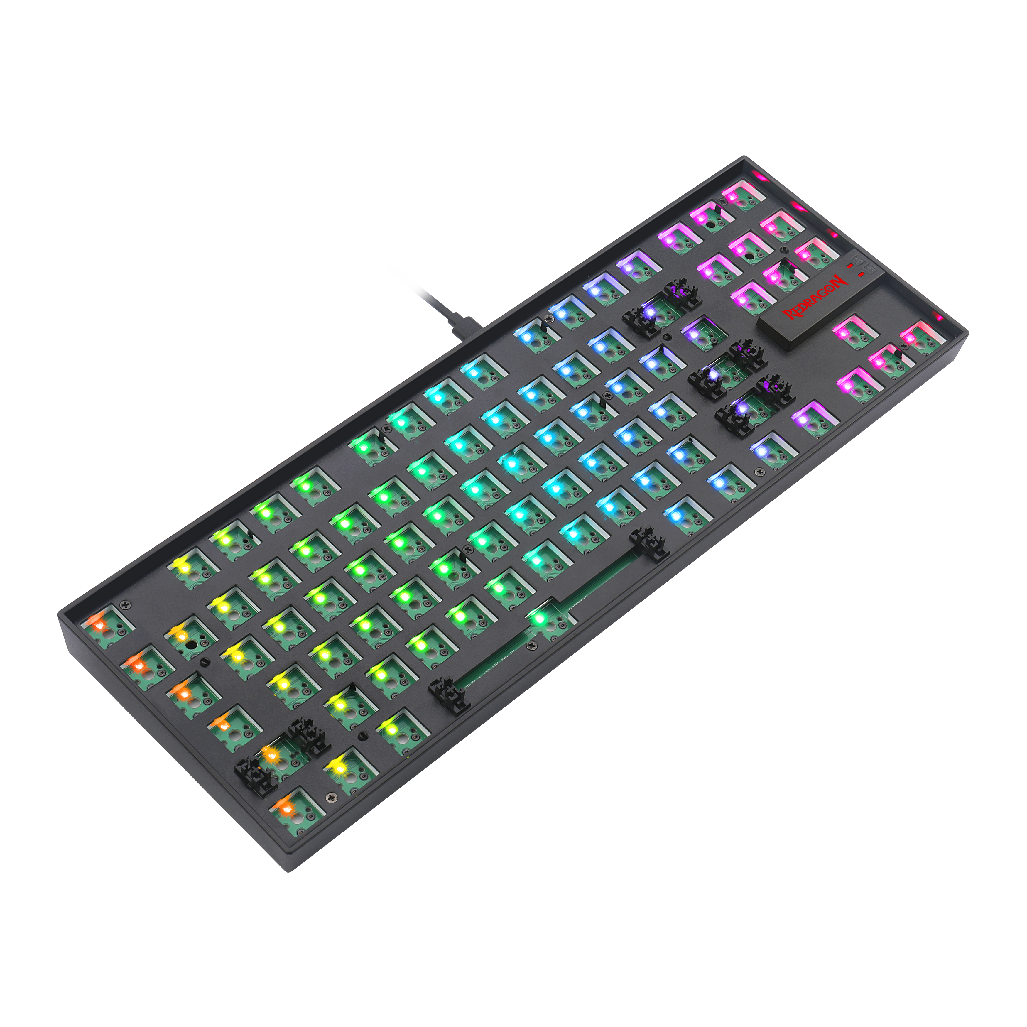 Papan Kekunci Permainan Mekanikal Lampu Latar RGB DIY Barebone Redragon BBK552