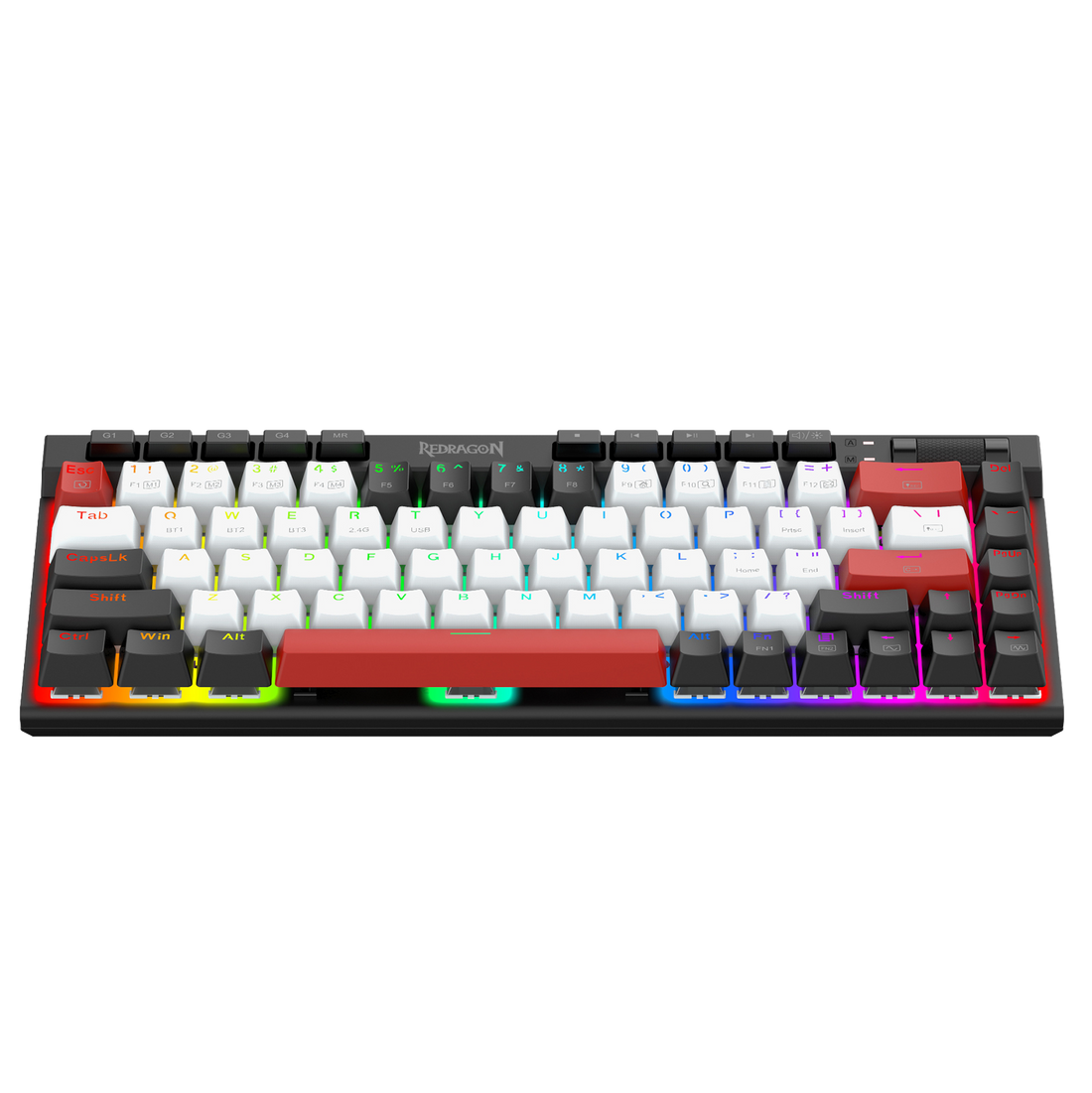 Papan Kekunci Permainan Mekanikal Redragon Magic-wand Mini K635WBR-RGB-PRO BT5.0/3.0/2.4G/USB-C berwayar 3 mod
