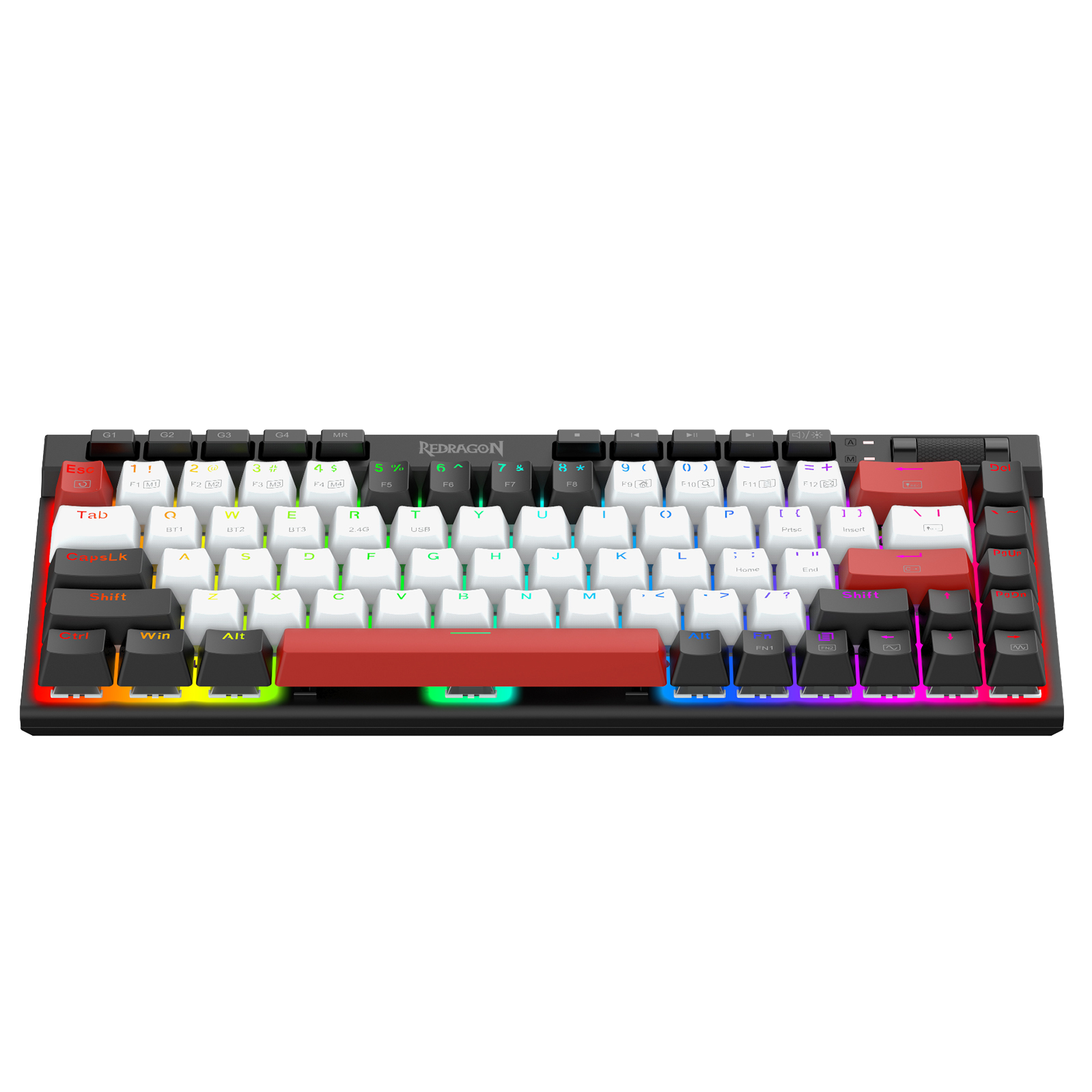 Papan Kekunci Permainan Mekanikal Redragon Magic-wand Mini K635WBR-RGB-PRO BT5.0/3.0/2.4G/USB-C berwayar 3 mod