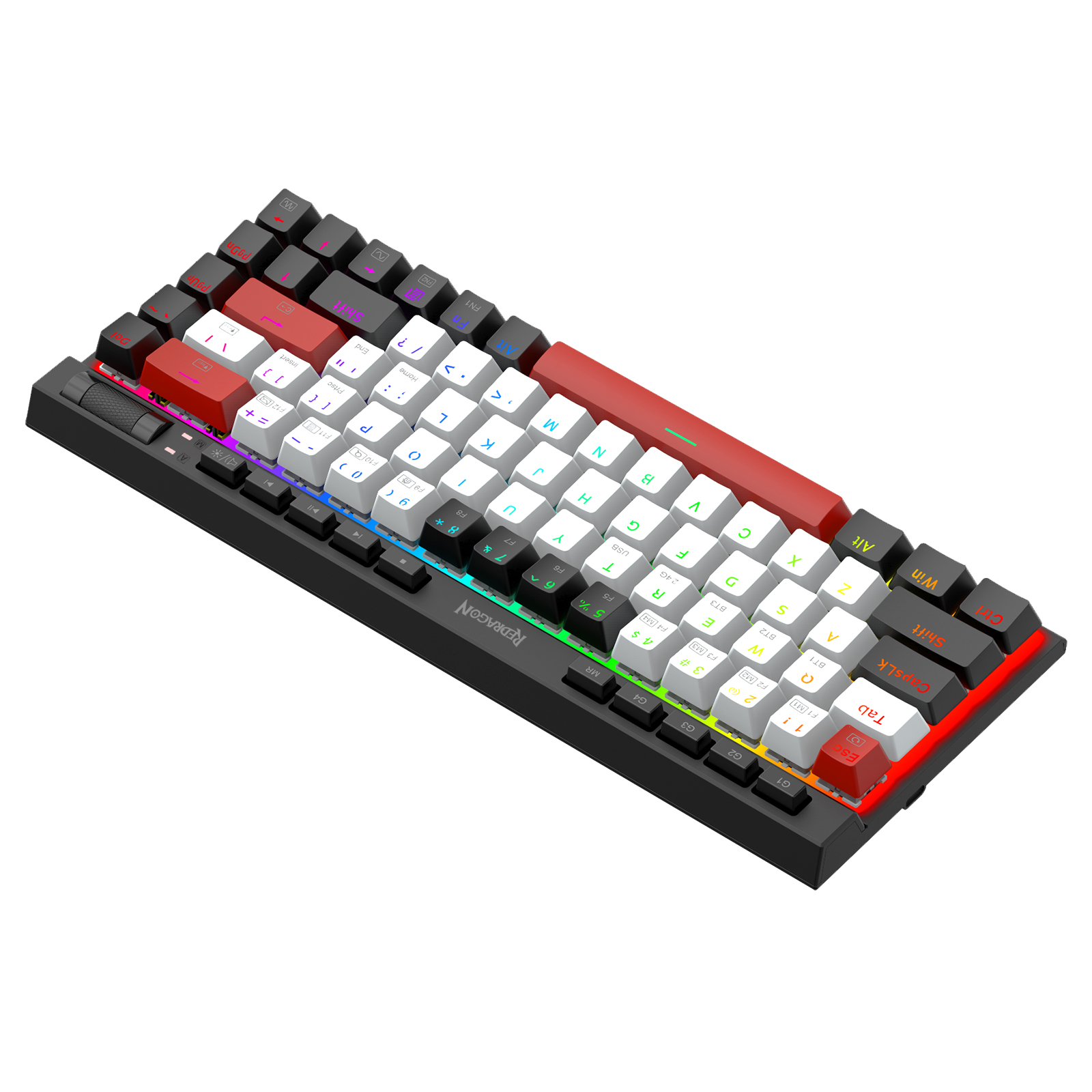 Papan Kekunci Permainan Mekanikal Redragon Magic-wand Mini K635WBR-RGB-PRO BT5.0/3.0/2.4G/USB-C berwayar 3 mod