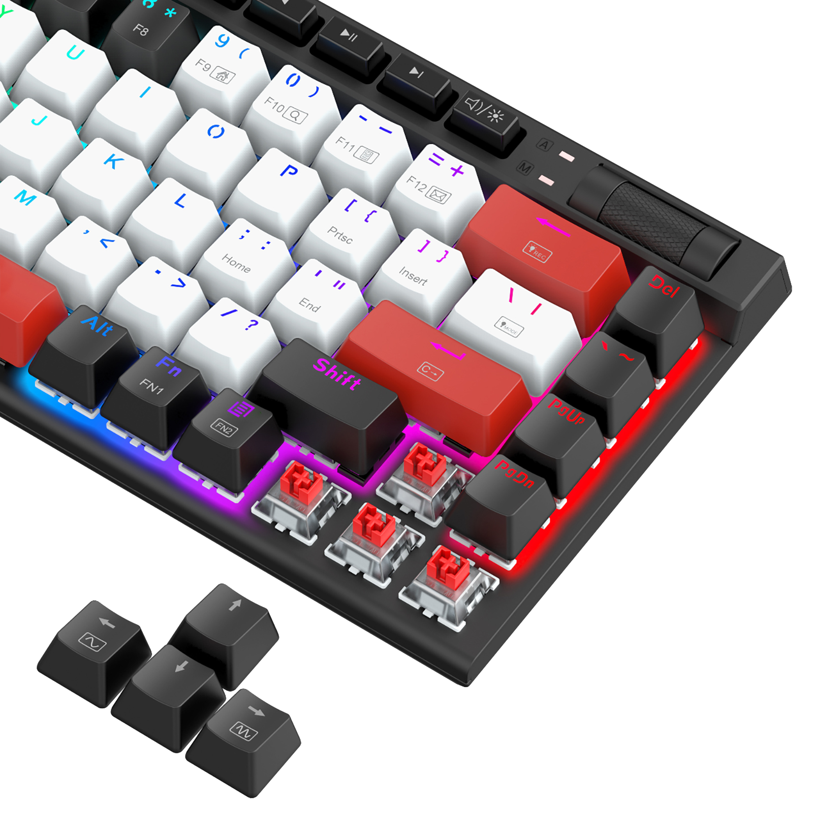 Papan Kekunci Permainan Mekanikal Redragon Magic-wand Mini K635WBR-RGB-PRO BT5.0/3.0/2.4G/USB-C berwayar 3 mod