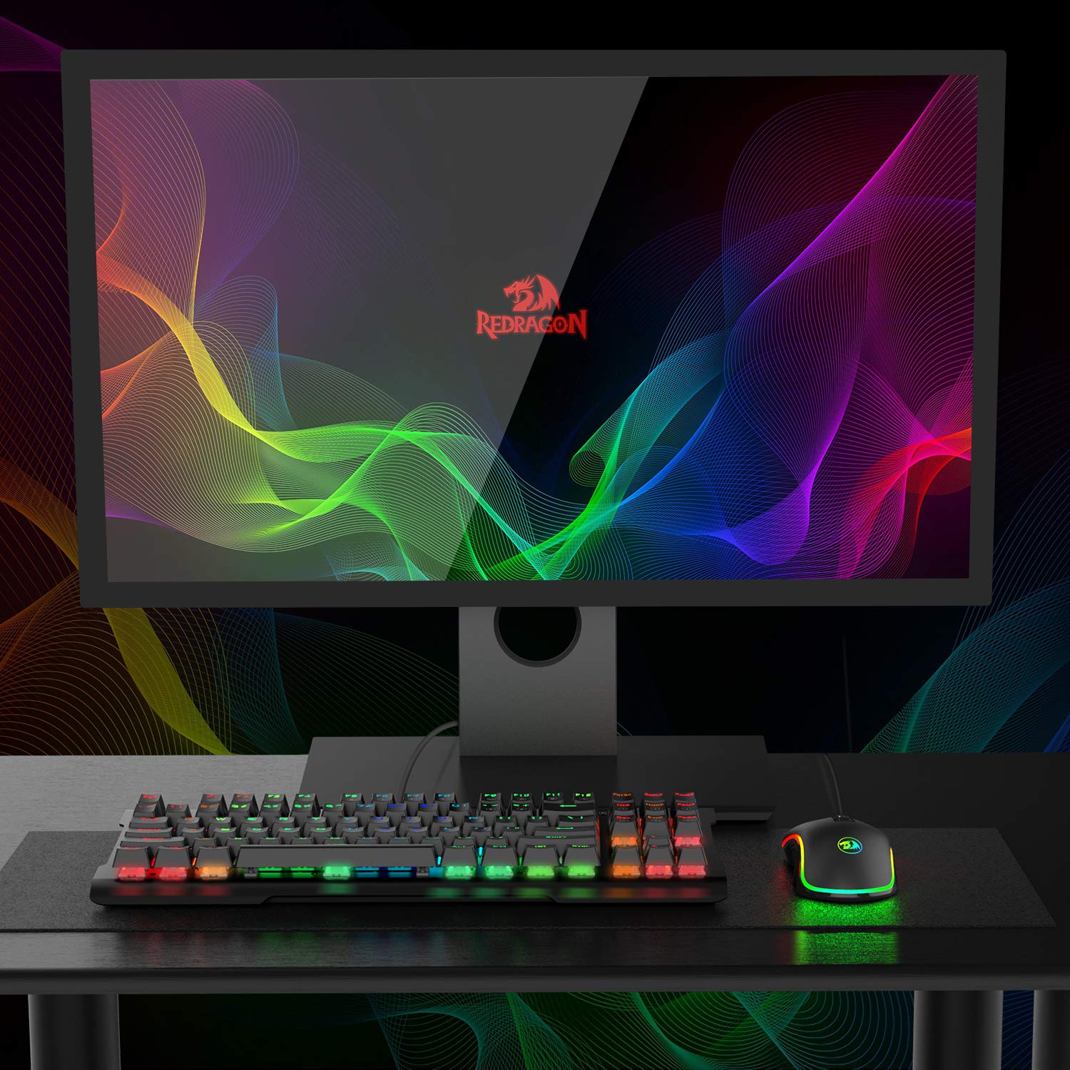 Tetikus Permainan Redragon M711 COBRA dengan Lampu Latar Warna RGB 16.8 Juta, 10,000 DPI Boleh Laras, Cengkaman Selesa, 7 Butang Boleh Atur Cara