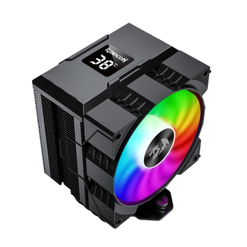 Penyejuk CPU REDRAGON CC-1014 Dengan Paparan Suhu Kipas RGB 9cm 4 Pipa Haba