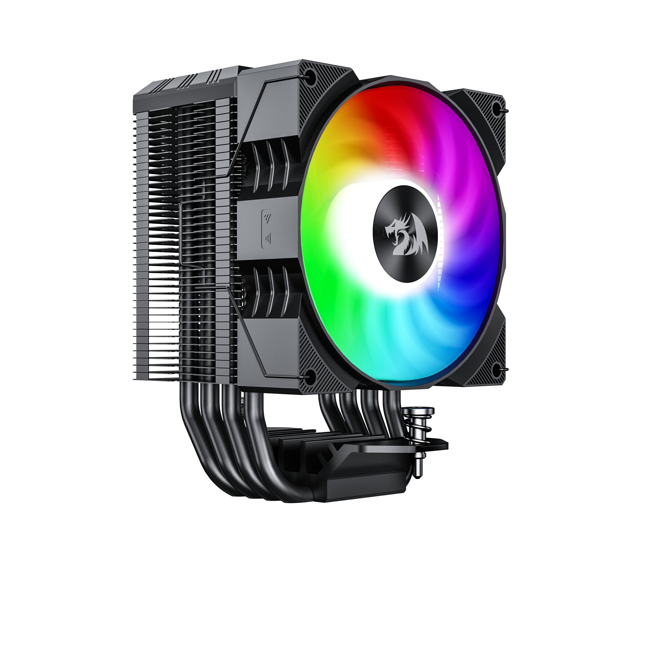 Penyejuk CPU REDRAGON CC-1014 Dengan Paparan Suhu Kipas RGB 9cm 4 Pipa Haba