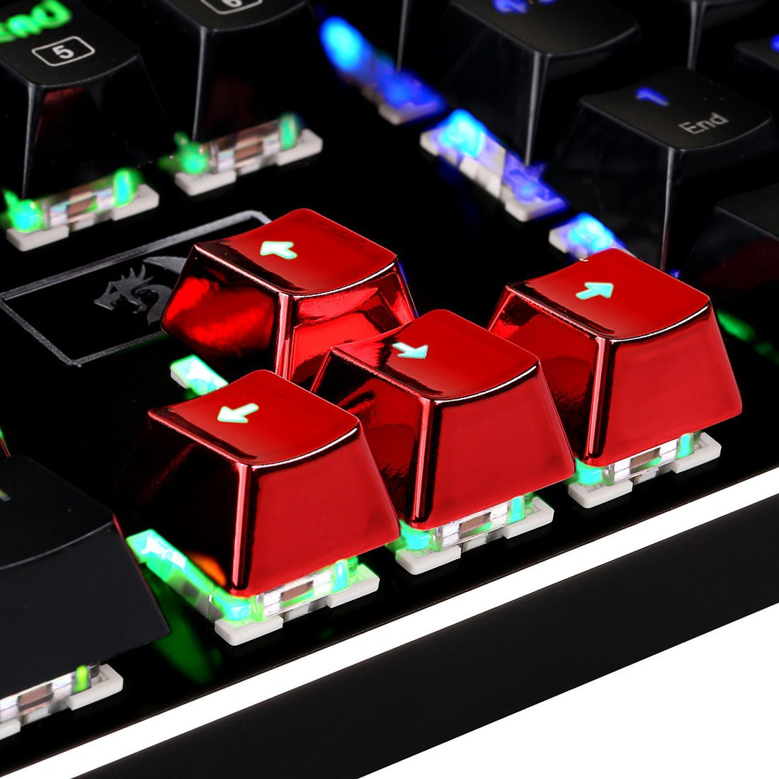 Penutup Kekunci Lampu Latar Suntikan Dwi Tembakan ABS Redragon untuk Papan Kekunci Suis Mekanikal dengan Penarik Kekunci (Merah Bersalut Elektro)