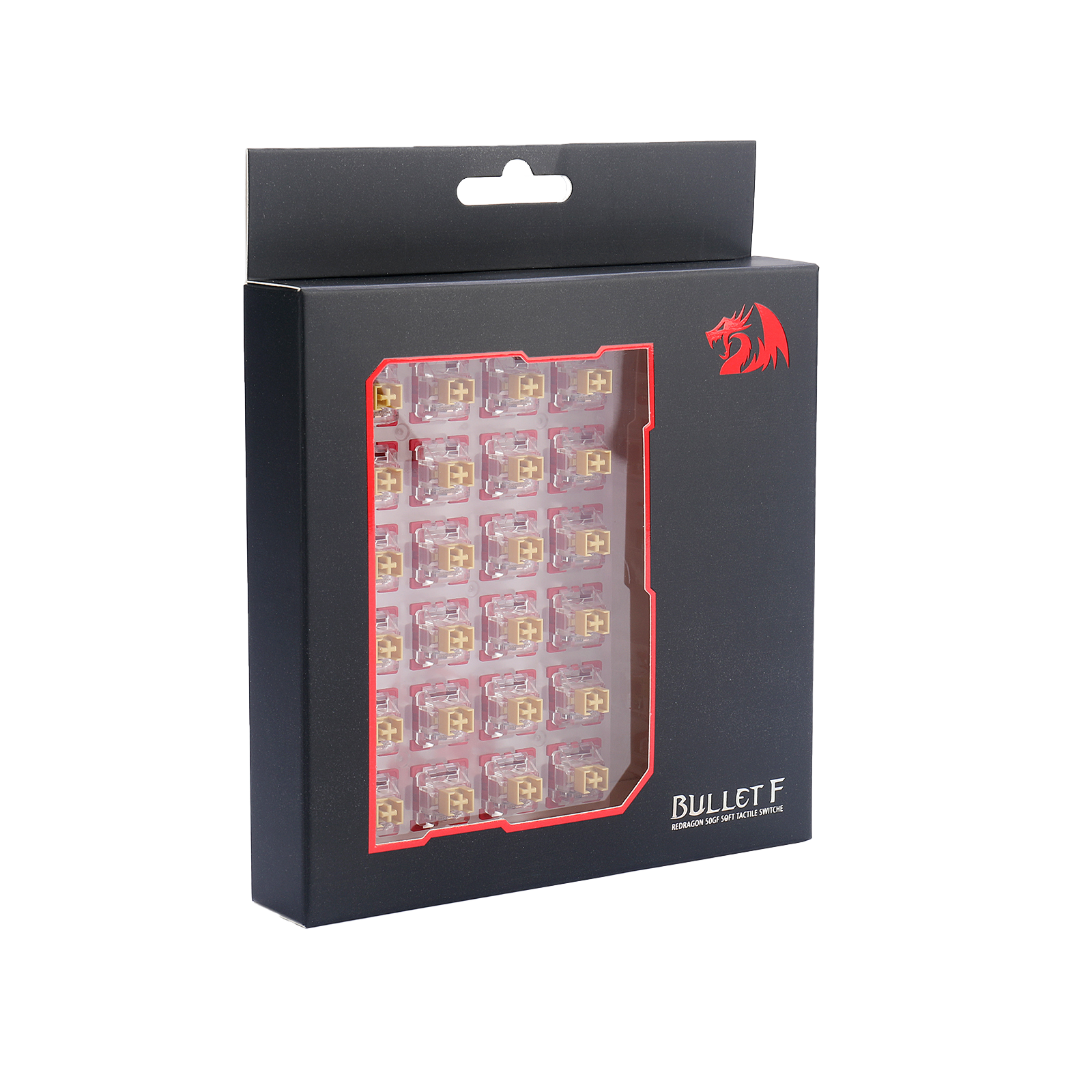 Redragon A113 Bullet-F Suis Mekanikal Taktil, Mod Suis Klik Papan Kekunci DIY Hot-Swappable, 50 Juta Klik (24 Pcs Suis, Pemetik Papan Kekunci + Suis)