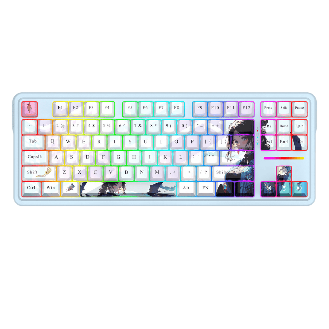 Redragon K728 PRO SE 80% 87 Keys Wireless Gasket RGB Gaming Keyboard, 3-Mode Anime Mechanical Keyboard w/Hot-Swap Socket, Dedicated Knob Control & 5-Layer Noise Dampening, Custom Hi-Fi Linear Switch