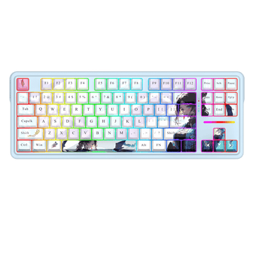 Redragon K728 PRO SE 80% 87 Keys Wireless Gasket RGB Gaming Keyboard, 3-Mode Anime Mechanical Keyboard w/Hot-Swap Socket, Dedicated Knob Control & 5-Layer Noise Dampening, Custom Hi-Fi Linear Switch