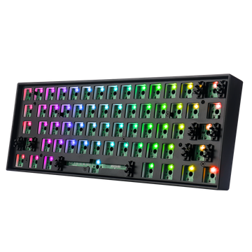 Papan Kekunci Mekanikal RGB DIY Redragon BBK530 Barebone, Papan Kekunci Permainan Tri-Mod Bluetooth/2.4Ghz/Berwayar
