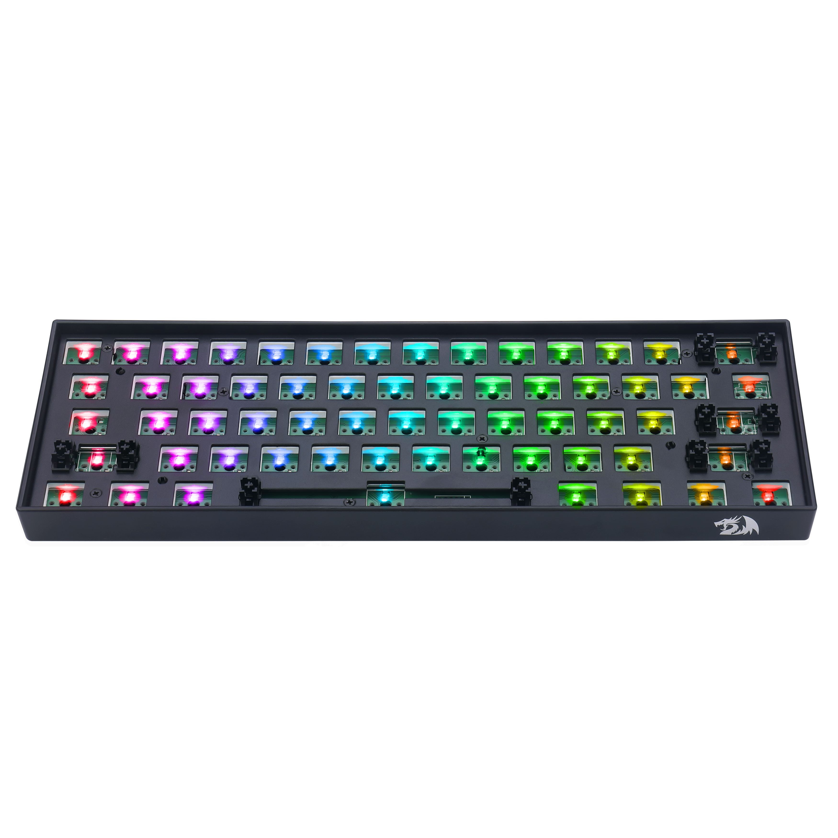 Papan Kekunci Mekanikal RGB DIY Redragon BBK530 Barebone, Papan Kekunci Permainan Tri-Mod Bluetooth/2.4Ghz/Berwayar