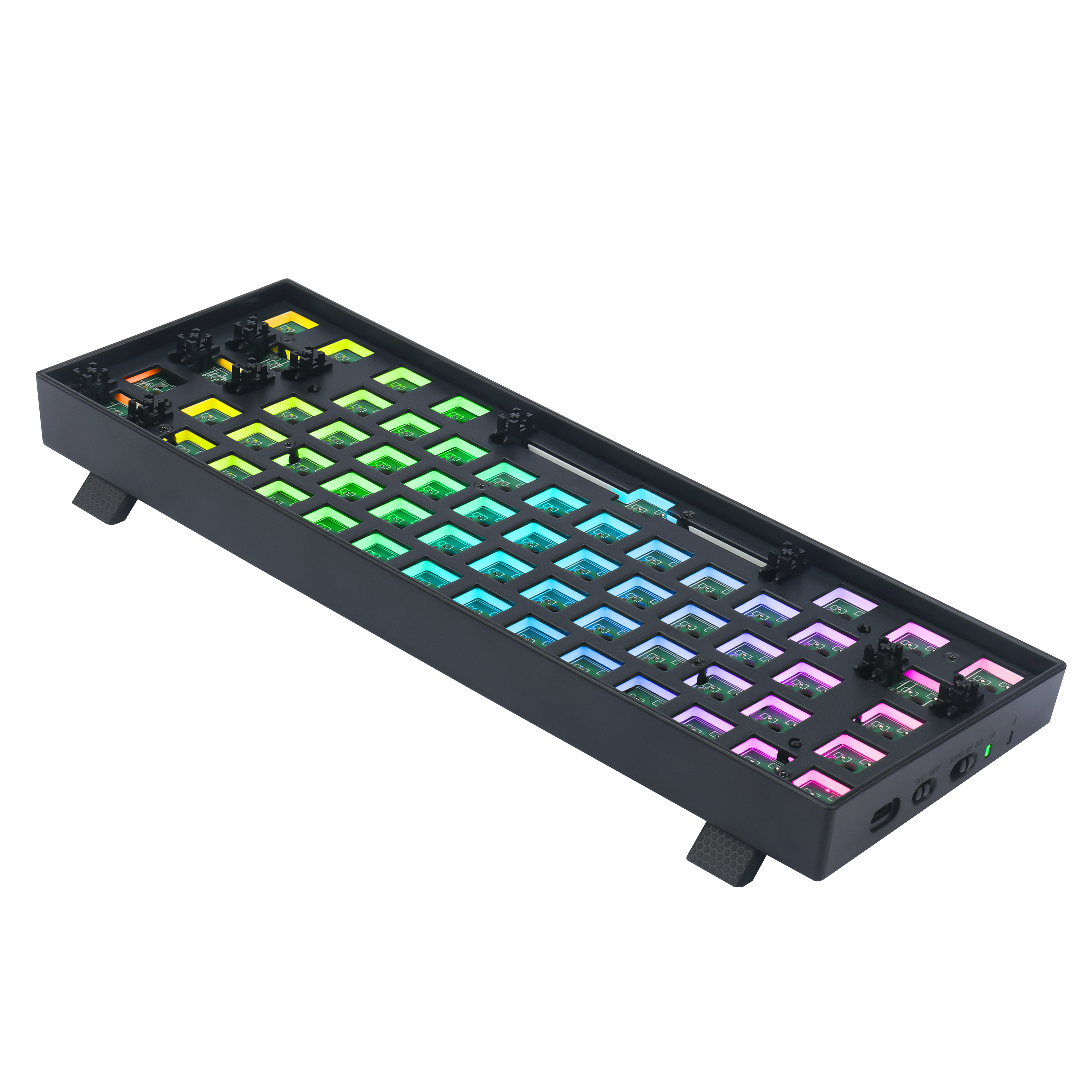 Papan Kekunci Mekanikal RGB DIY Redragon BBK530 Barebone, Papan Kekunci Permainan Tri-Mod Bluetooth/2.4Ghz/Berwayar