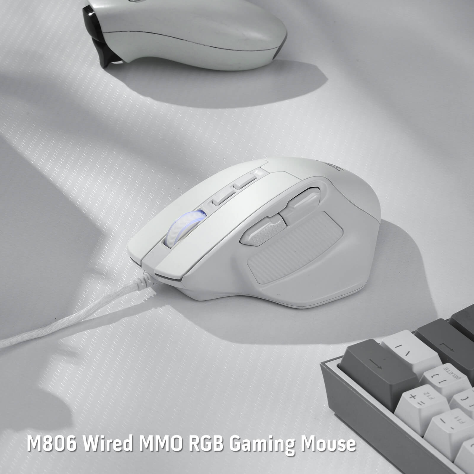 Redragon M806 Bullseye Gaming Mouse, 7 Butang Boleh Atur Cara Tetikus Gamer RGB Berwayar dengan Binaan Genggaman Semula Jadi Ergonomik, Perisian Menyokong Ikatan Kunci DIY & Berlampu Belakang